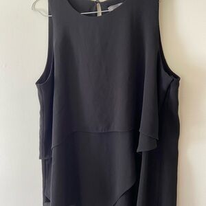 Vince Camuto Black Sleeveless Asymmetrical Blouse Size M